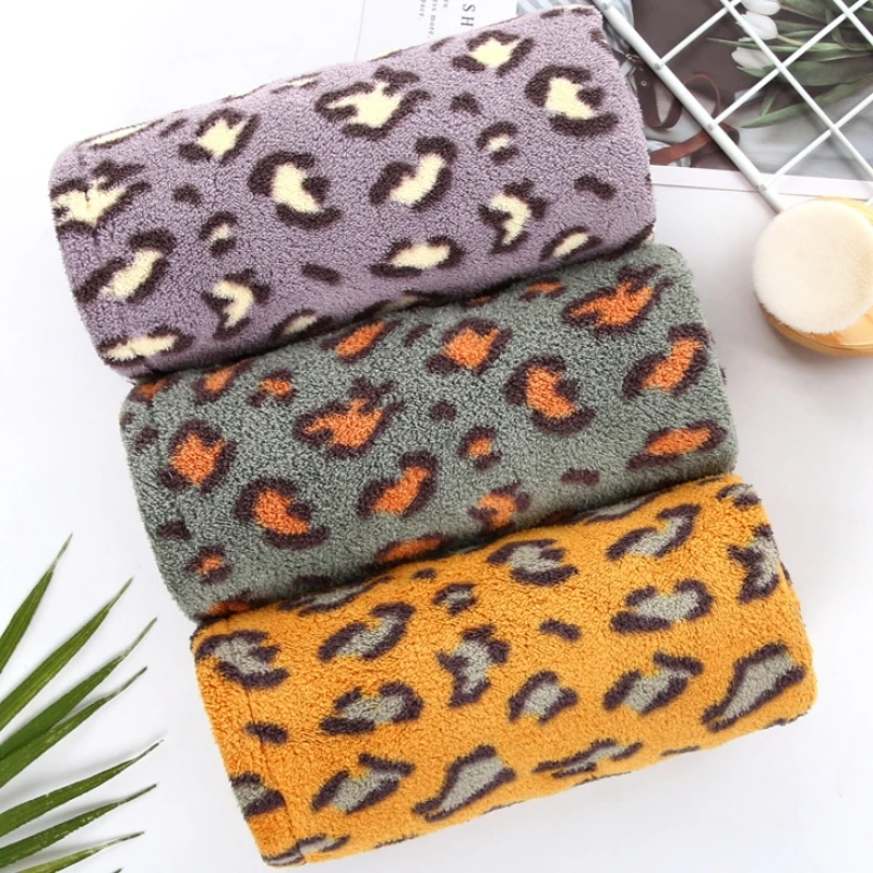 

3 шт., Быстросохнущий тюрбан для сушки волос с леопардовым принтом