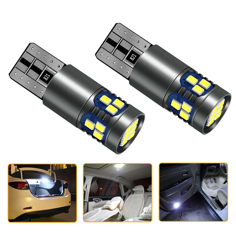 

2Pcs White LED T10 12V 6000K W5W Bulb 168 194 18SMD 2016 Car Signal Lights License Plate Lamp Accessories