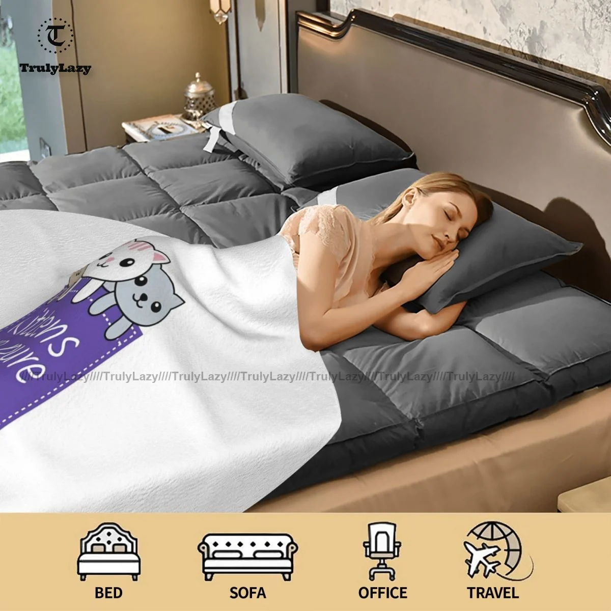 

Pocket Cat Blanket Super Soft Fashion Round Bedspread Novelty Fleece For Photo Shoot Blanket