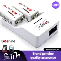 soshine v1 fe 9v 2 independent channels smart rechargeable battery battery charger with led indicator for li ionni mhlifep04