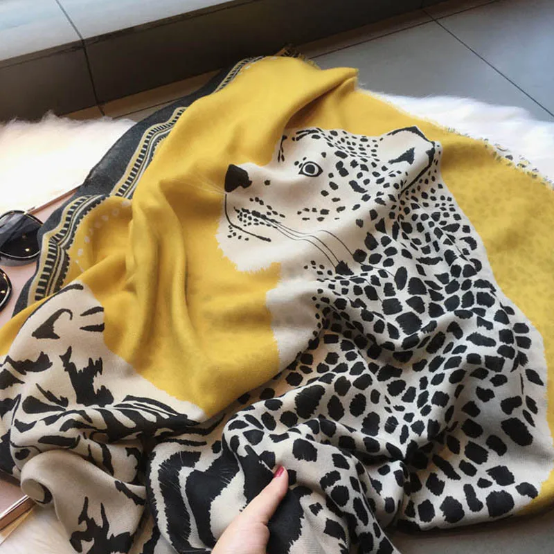 Леопардовый принт 2019 новые хлопковые вискозные шарфы женские осенние зимние