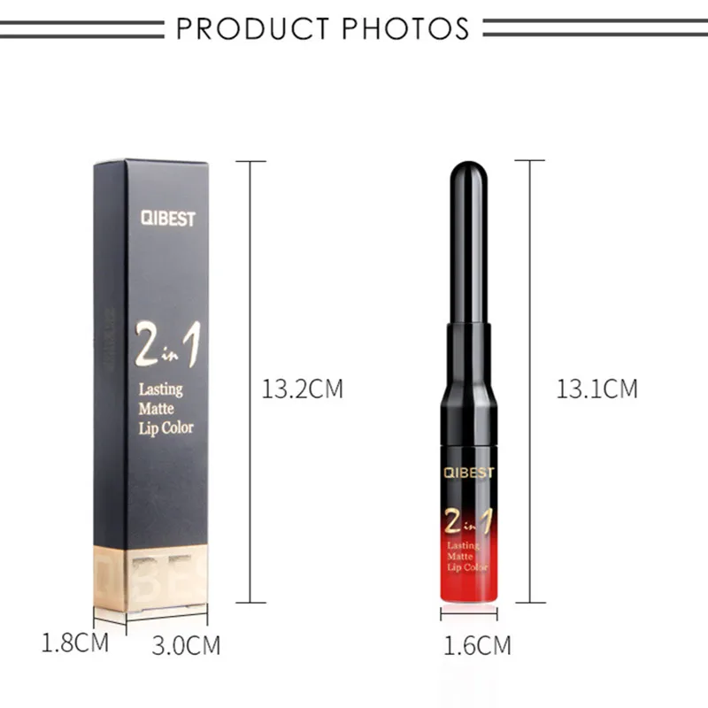 Брендовая губная помада для макияжа 2 в 1 двухсторонняя Матовая жидкая блеск губ