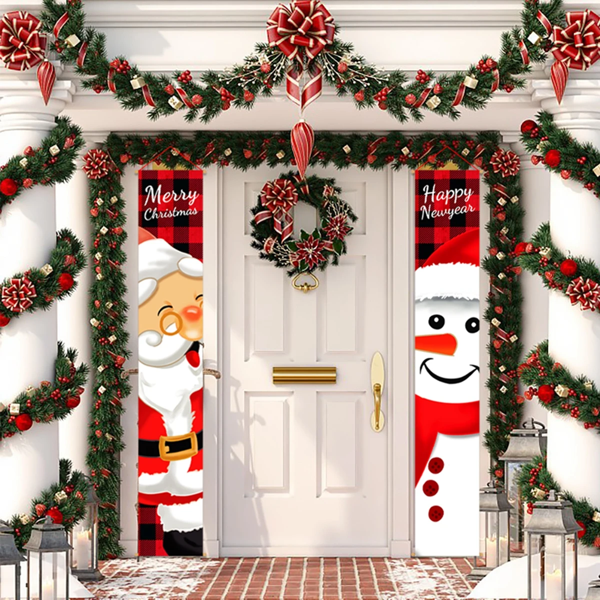 

Santa Claus Door Banner Christmas Decor For Home Merry Christmas Decor 2021 Xmas Ornament Navidad Gifts Happy New Year 2022