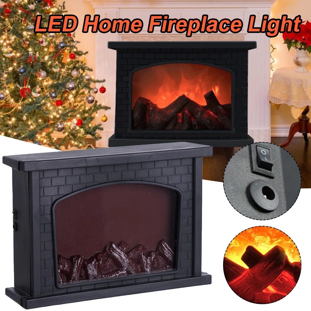 

LED Fireplace Light Lamp Night Light Decorative Lantern Lighting Realistic Moving Flameing Effect for Living Room Decor Crafts