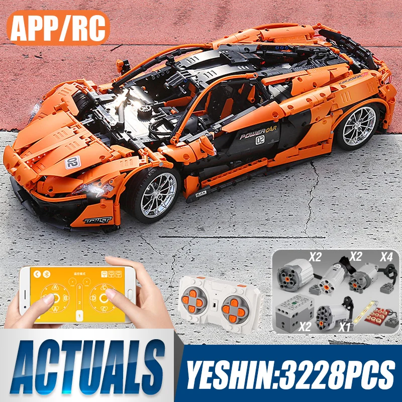

Mould King 13090 High-Tech McLaren P1 20087 Motorized Racing Car APP RC Electric Supercar Building Blocks Toys Christmas Gifts