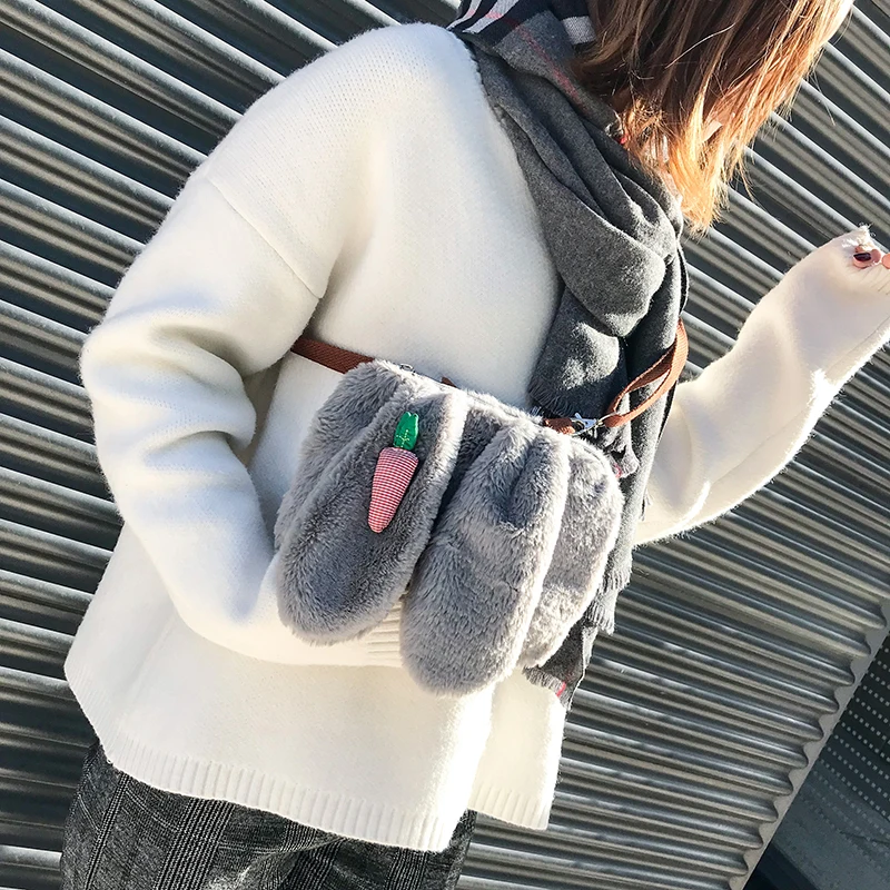 Женская милая сумка из искусственного меха модная брендовая дизайнерская