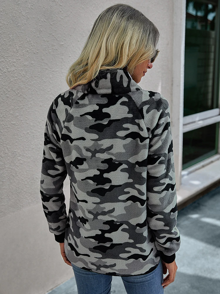 

Patchwork Leopard Print Plush Women's Sweatshirt Loose Button Long-Sleeved Tops Autumn And Winter Street Style Jacket