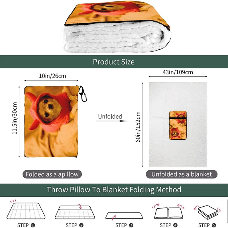 Preço Chihuahua Bonito Viagem Travesseiro Cobertor Dois-em-um Mochila Cinta E Compacto Avião Saco Cintura Suporte 60x43 Polegadas