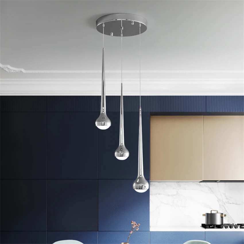 Nordic Restaurant Combination Droplet Pendant Lights Modern Living Room Kitchen Lamps Dining Table Hanging Fixtures | Лампы и