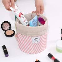 oxford cloth women cosmetic bag travel storage bag color cylinder makeup bag drawstring cosmetic bag