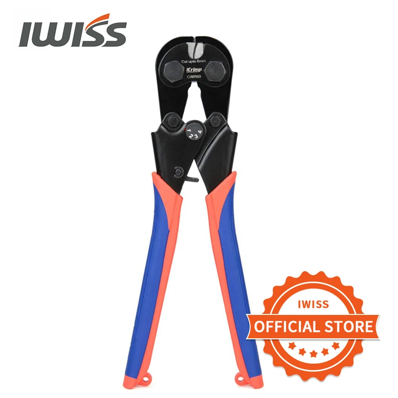 

IWISS iCrimp CWR60 Wire Rope Cutter for Stainless Steel Wire Rope,Aircraft Cable,CopperCable,Piano Wire upto 60mm