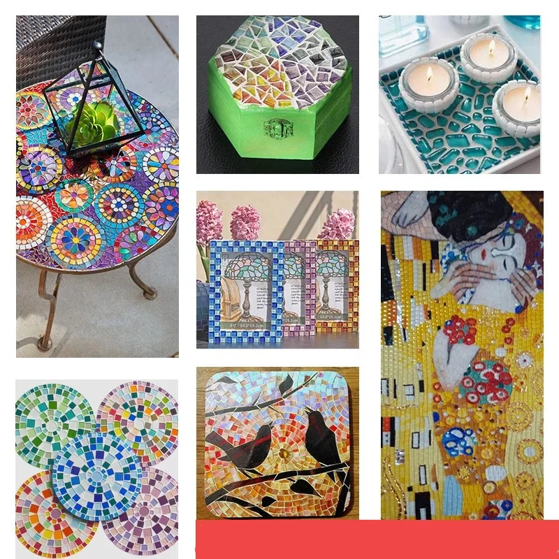 Смешанная мозаичная плитка посылка шаговый камень для поделок цветное витражное