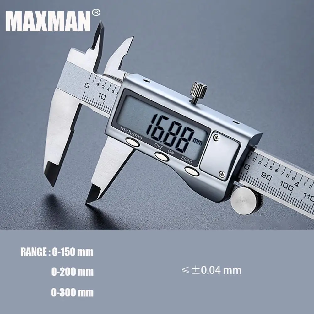 Цифровой штангенциркуль MAXMAN электронный нутромер из нержавеющей стали 0 300 мм 1 5 в