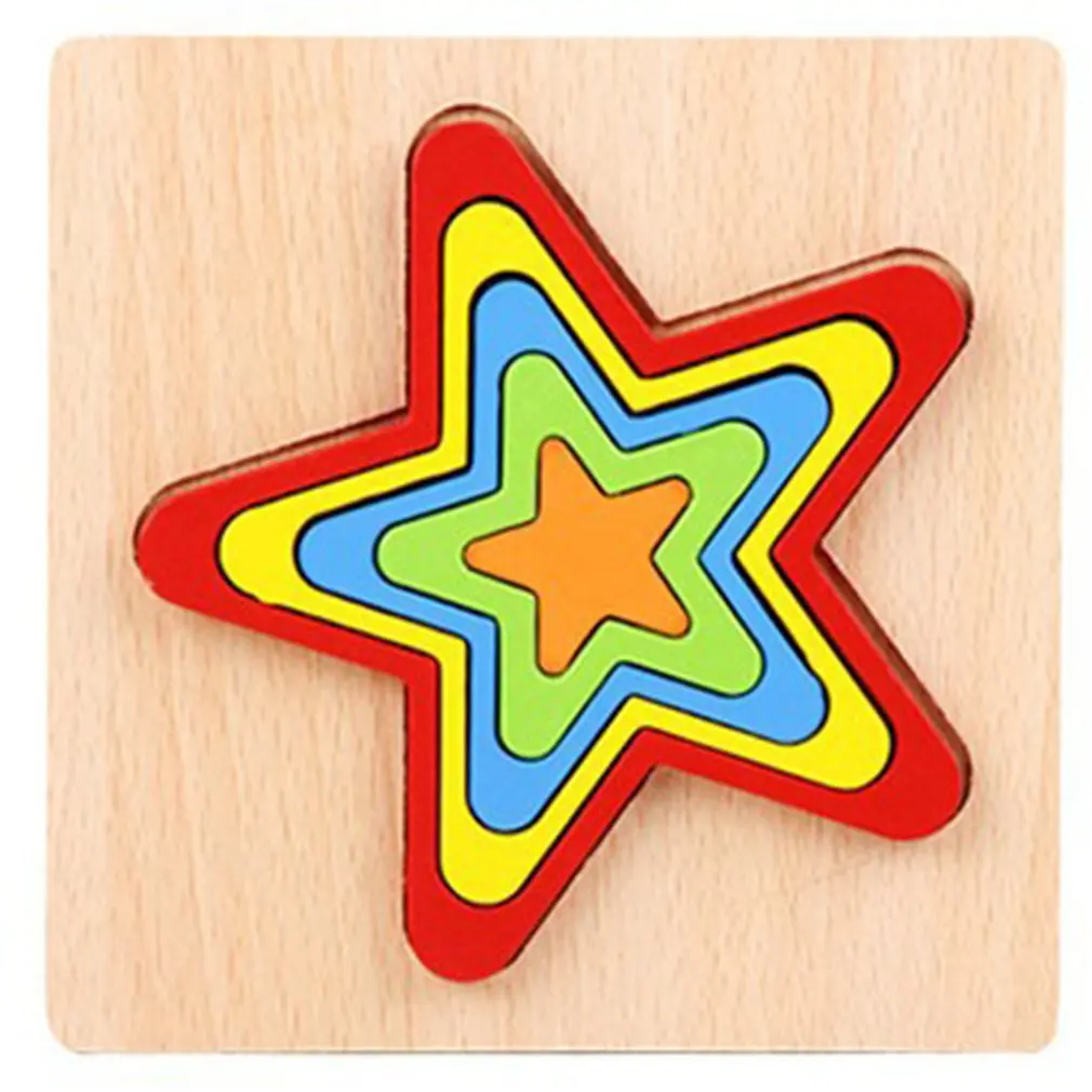 

Early Learning Wooden Geometric Shape Puzzle Cognition Children Puzzle Board Learning Sensory Toy Kids Educational Toy