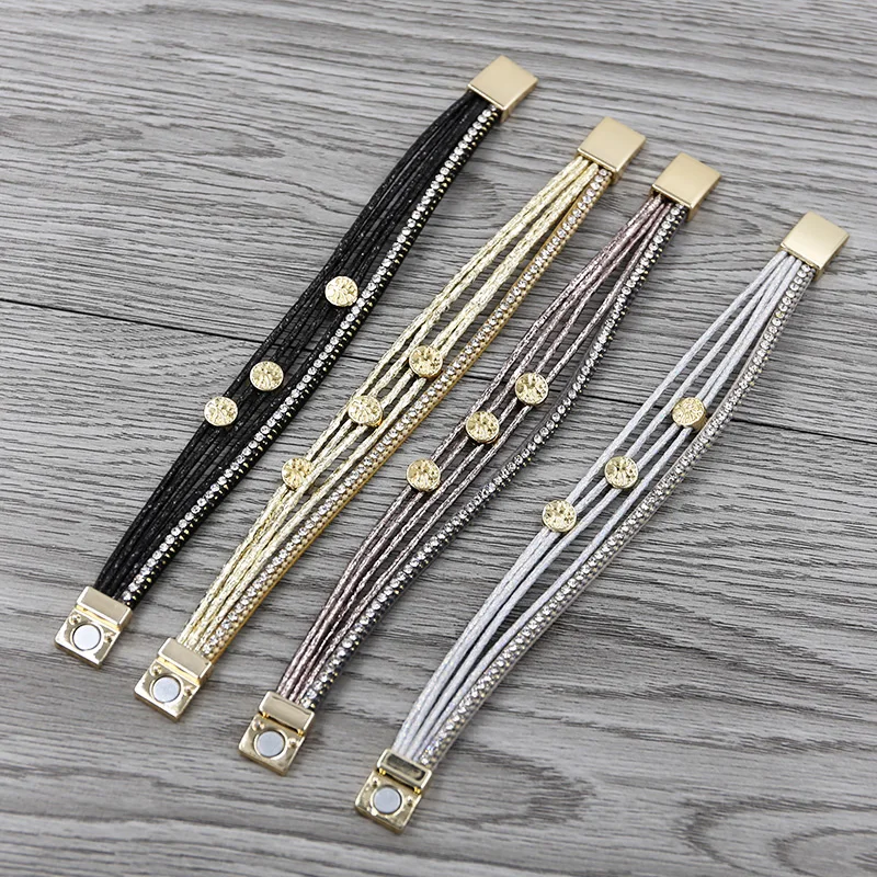 STRATHSPEY черный/золотой Многослойный кожаный браслет жизнь браслеты с деревом