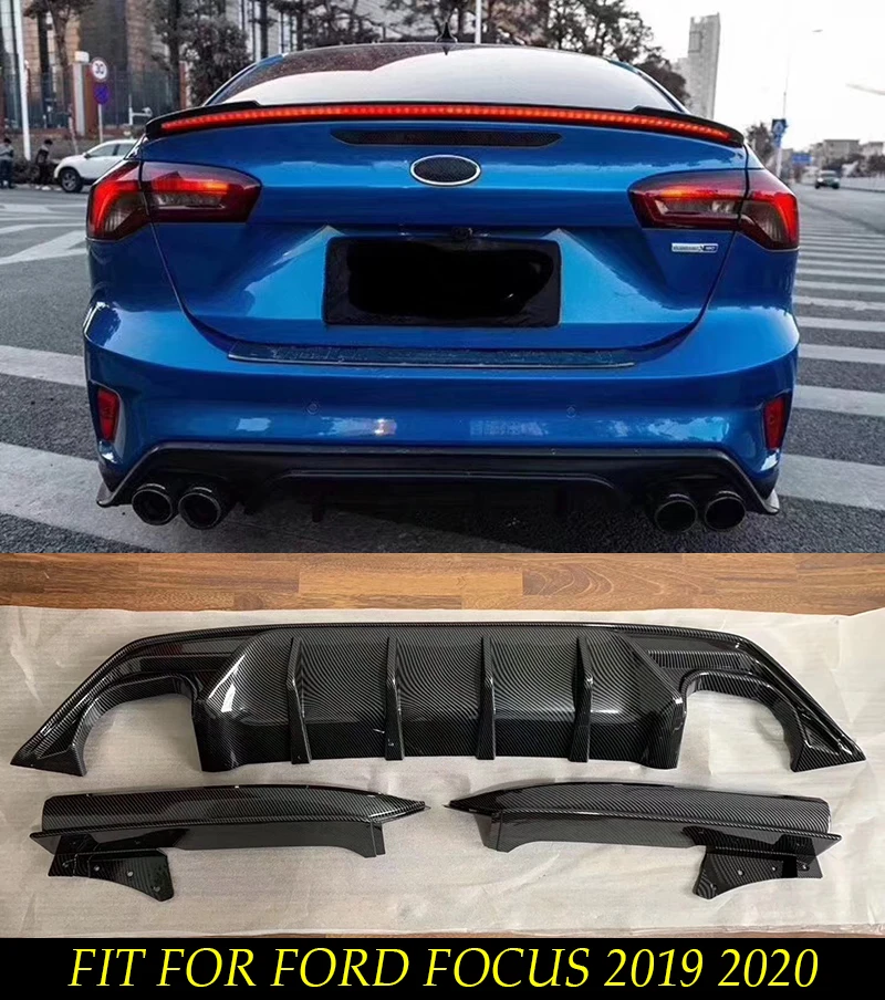 Яркий черный Задний спойлер из АБС пластика для 4 дверного хэтчбека Ford Focus ST line