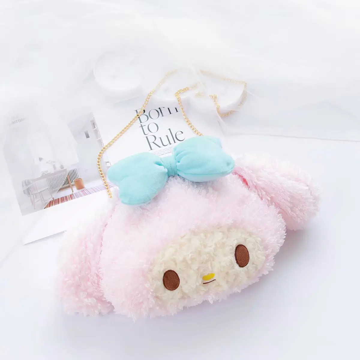 Kawaii мультфильм кролик мой музыкальный плюшевый сумка на плечо; сумка-мешок милая кукла-кролик подходит для девочек красивые подарки
