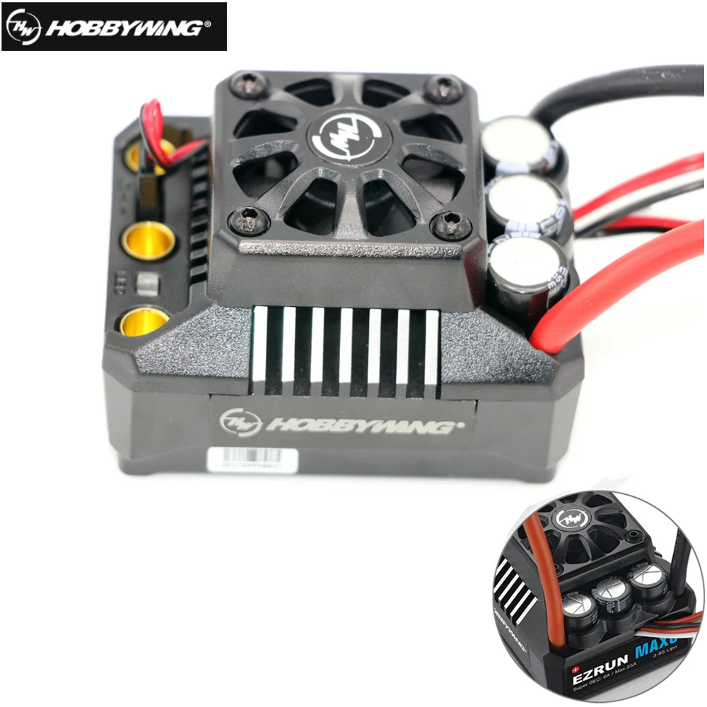 

Контроллер скорости Hobbywing EzRun Max6 V3 160A, водонепроницаемый бесщеточный ESC XT60 / TRX Plug для радиоуправляемого автомобиля 1/6