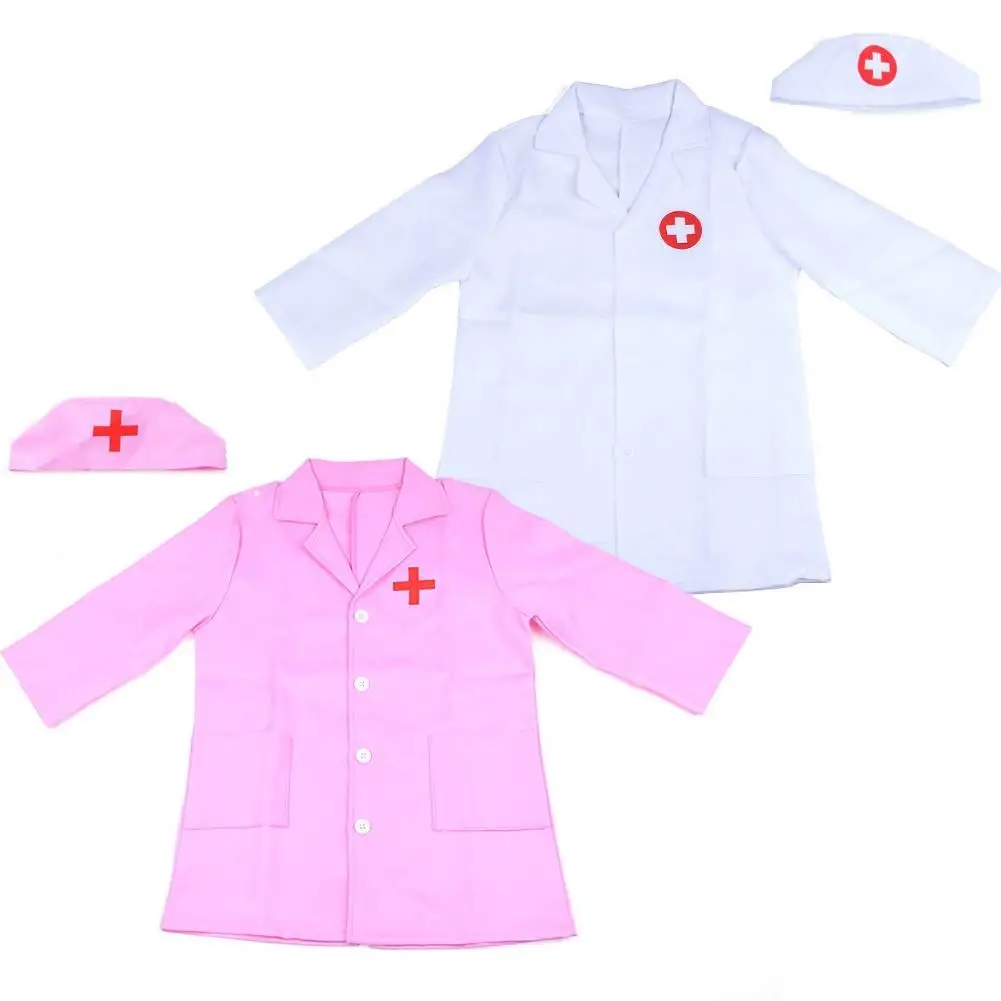 

Children Doctor Role Play Costume Dress-Up Set Doctor Lab Coat Medical Kit Cosplay For Toddler Scrub Additional Medical Tools