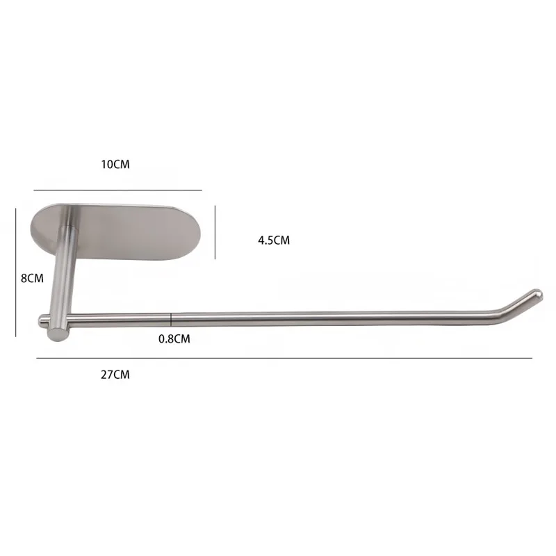 

Stainless Steel Paper Towel Rack Self-Adhesive Towel Rack Kitchen/Bathroom Towel Rack Bathroom Supplies