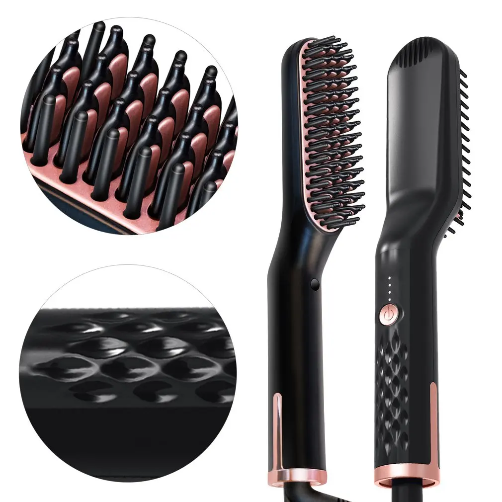 

Hair Straightening Irons Beard Grooming Kit Boy Multifunctional Men Beard Straightener Styling Hair Comb Brush