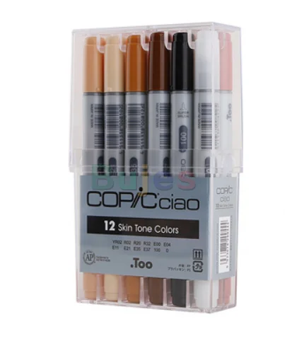 Copic 3 Hello 12 цветов спиртовой масляный маркер Мягкая головка круглый держатель для