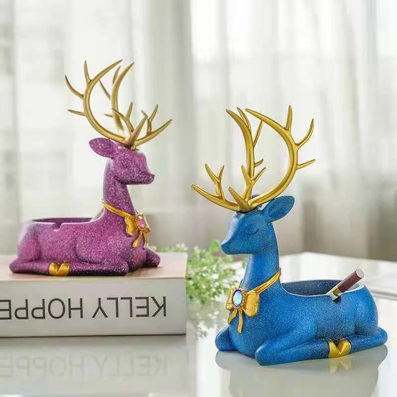 Innovative Home Living Room Office Trend Cute Deer Ornament Ashtray