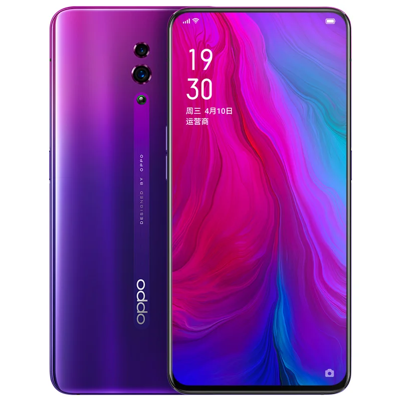 OPPO Reno, Новое поступление, смартфон, 6,4 дюймов, Qualcomm710, Поддержка NFC 2340*1080, Восьмиядерный, 3 камеры, 48MP+ 5MP, 3765 mAh, отпечаток пальца ID