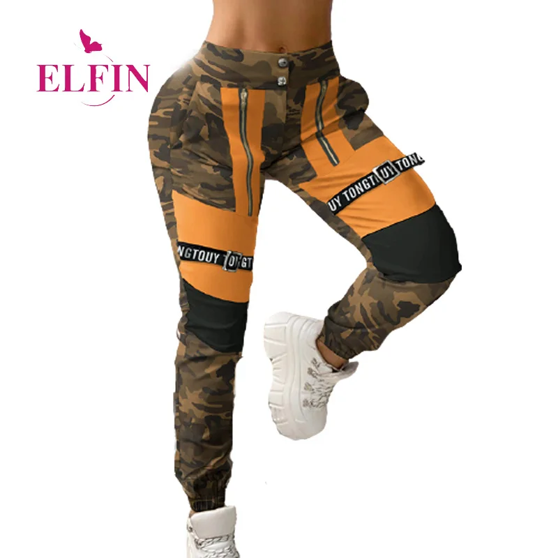 

Женские брюки-карго на молнии, повседневные камуфляжные брюки с принтом в виде букв, на пуговицах, с карманами, модель SJ7260R на зиму, 2020
