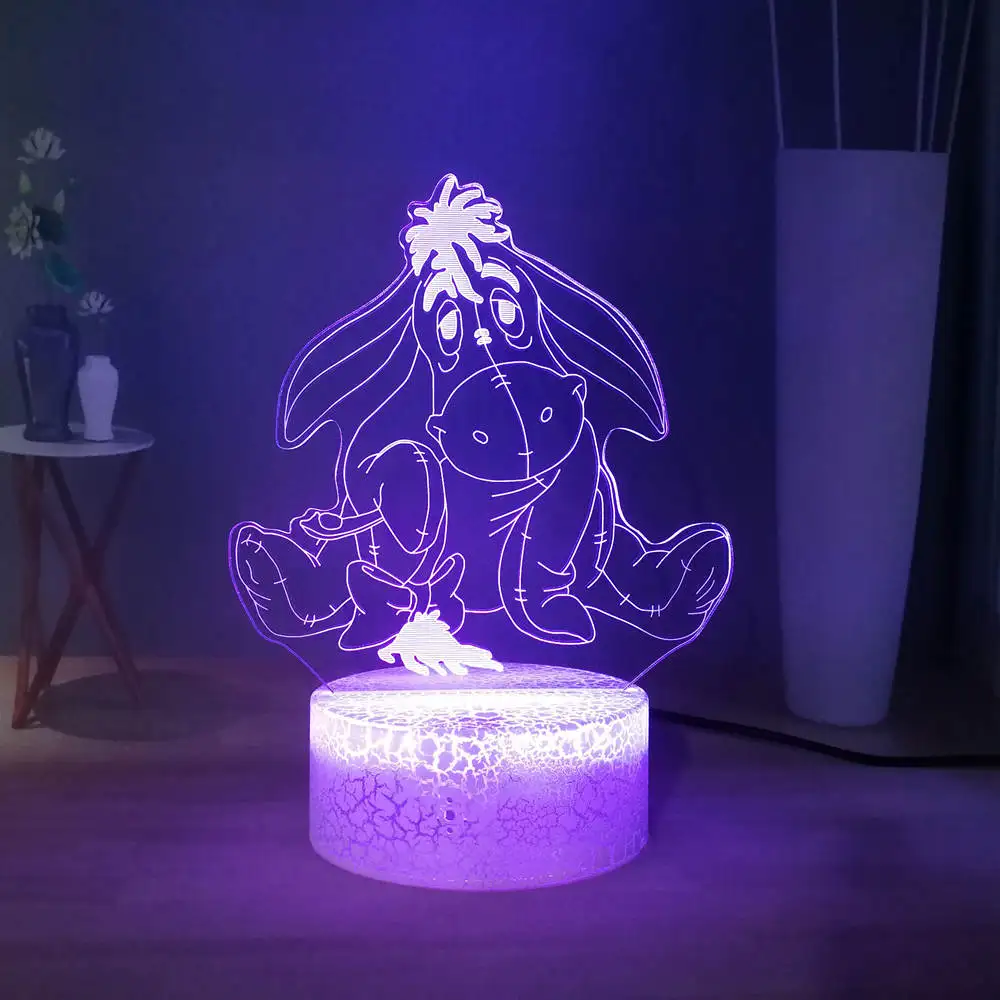 Дропшиппинг милый ИА RGB многоцветный 3D оптическая лампа Пух медведь светодиодный