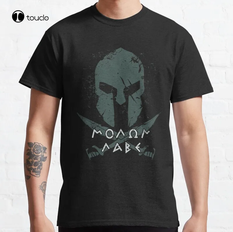 Футболка для шлема Spartan Molon Labe Классическая винтажная крутая футболка с
