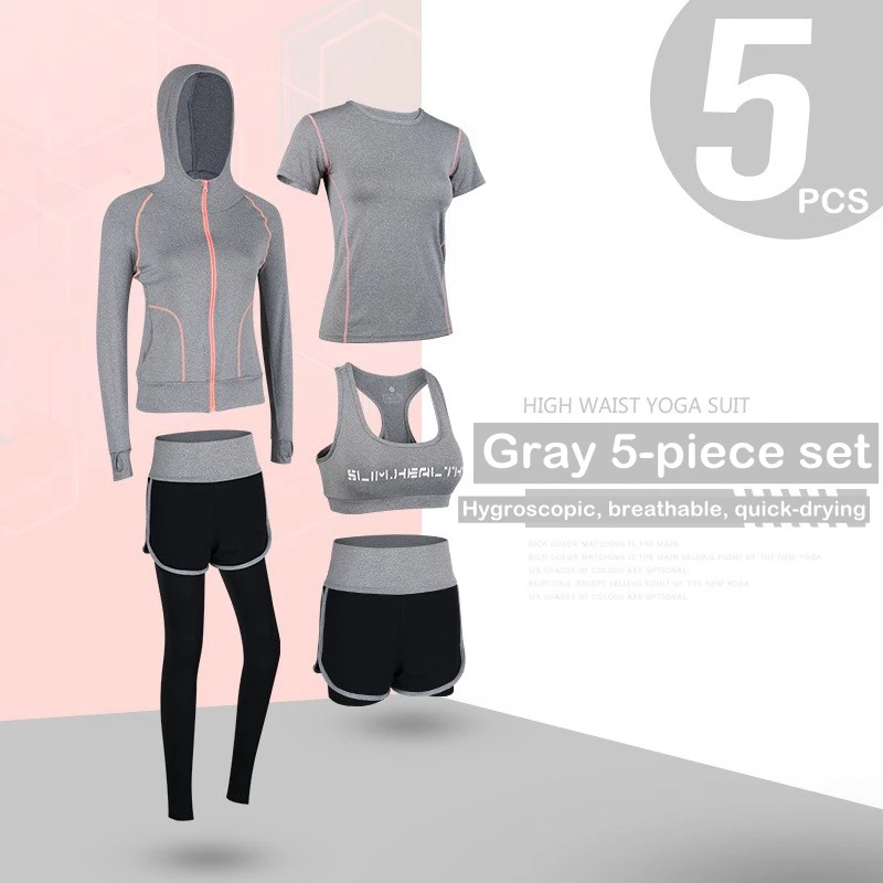 

Women Activewear Set 5 Piece Yoga Jogging Workout Clothes Athletic Tracksuits
