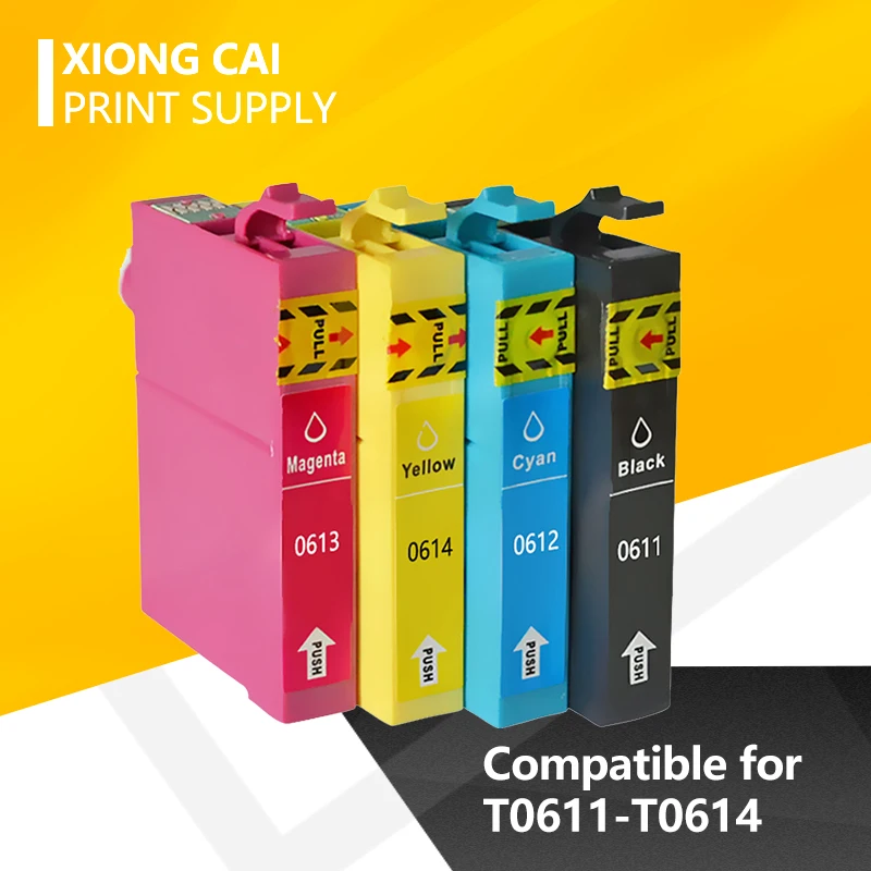 4 шт. T0611 T0612 T0613 T0614 совместимый чернильный картридж для принтера Epson Stylus D68 D88 DX3800