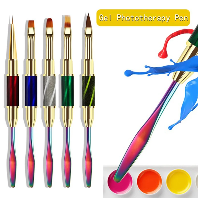 

1 шт., акриловый УФ-гель для наращивания ногтей с двумя концами, кисть для рисования цветов, УФ-гель для удаления шпателей, инструмент для ман...