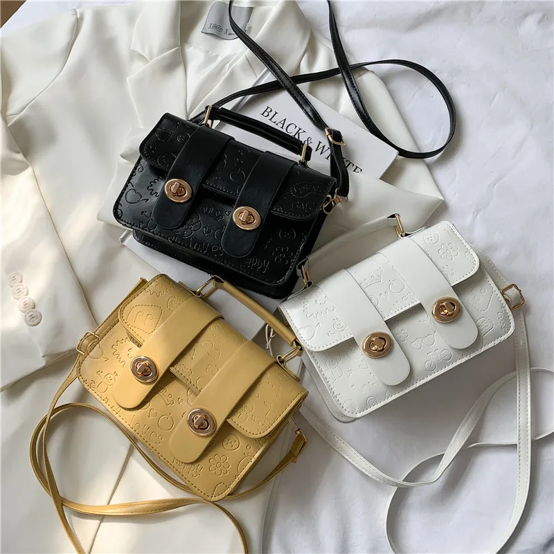 

2021 Fashion Trending PU Leather Women Luxury Designer Handbags and Purses Chain Lattice Square Shoulder Crossbody Bags