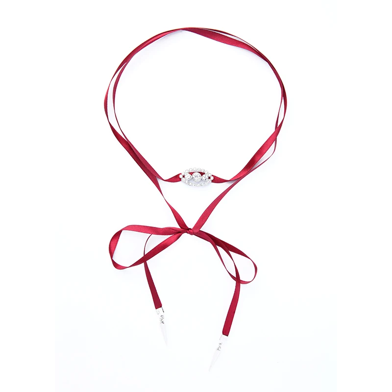 Модное Длинное Ожерелье для женщин лента Кристалл ручной работы ожерелье