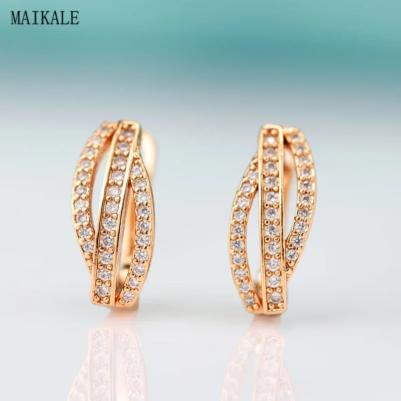 Женские асимметричные серьги гвоздики MAIKALE клипса геометрической формы с