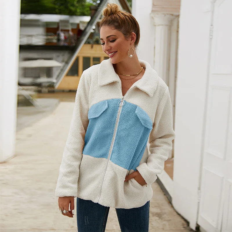 2019 русский хит продаж Женское зимнее теплое пальто из плюшевого меха лоскутное