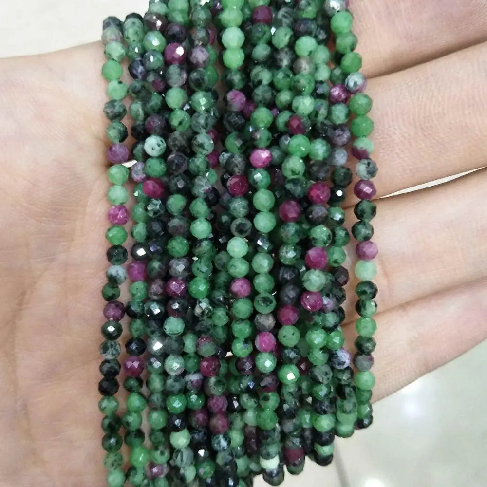 Epidote Граненые 2 мм бусины из натурального камня розовый кристалл кварца лазурит Агаты драгоценные камни бусины для самостоятельного изготовления ювелирных изделий браслет ожерелье - Цвет: Epidote