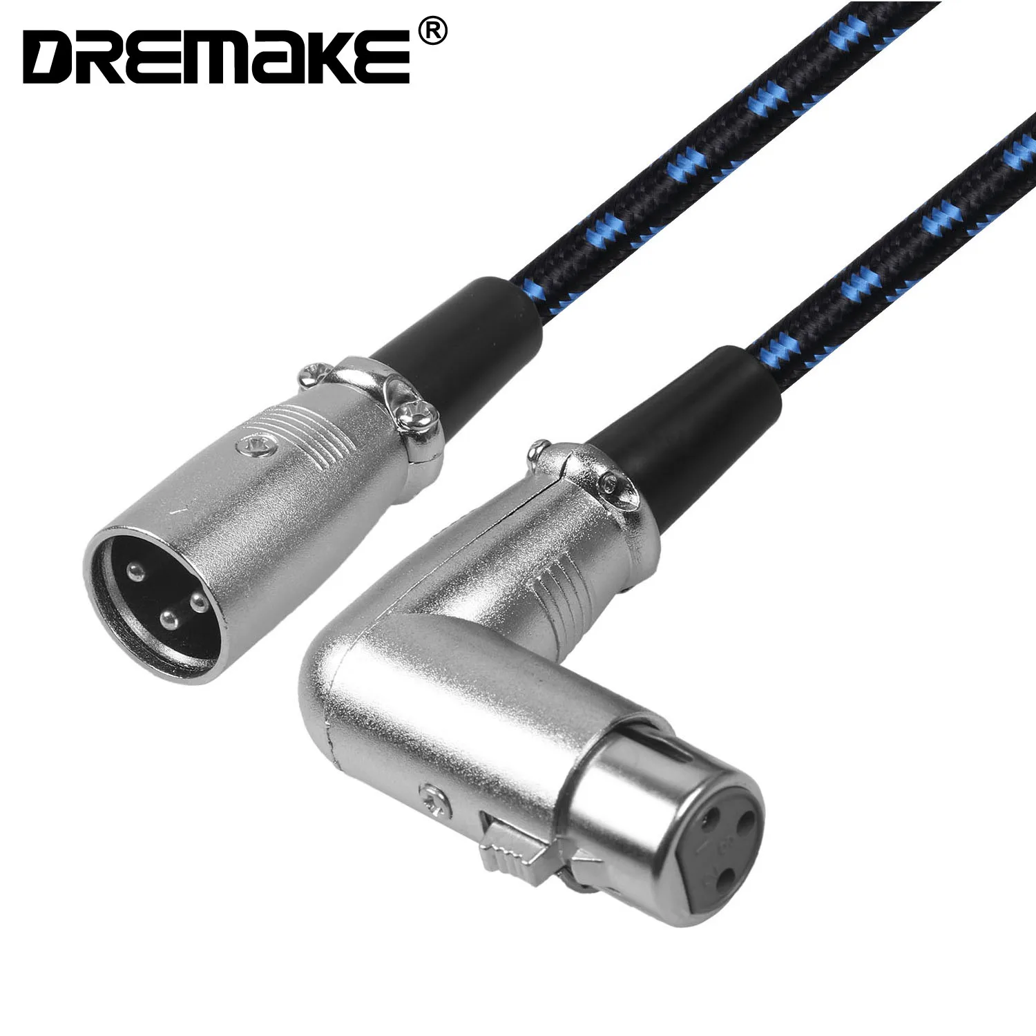 

DREMAKE Прямой Угловой Штекер XLR, гнездо-штекер, 3-контактный микрофон, Соединительный шнур для динамиков с питанием, устройства для записи Canon XLR...
