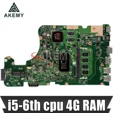 Akemy New! X555UB Mainboard For Asus X555UF X555UJ F555U X555UB X555UQ X555U laptop motherboard 4G RAM I5-6th cpu GT940M/2GB