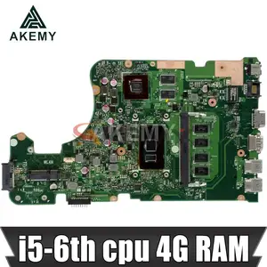 akemy new x555ub mainboard for asus x555uf x555uj f555u x555ub x555uq x555u laptop motherboard 4g ram i5 6th cpu gt940m2gb free global shipping