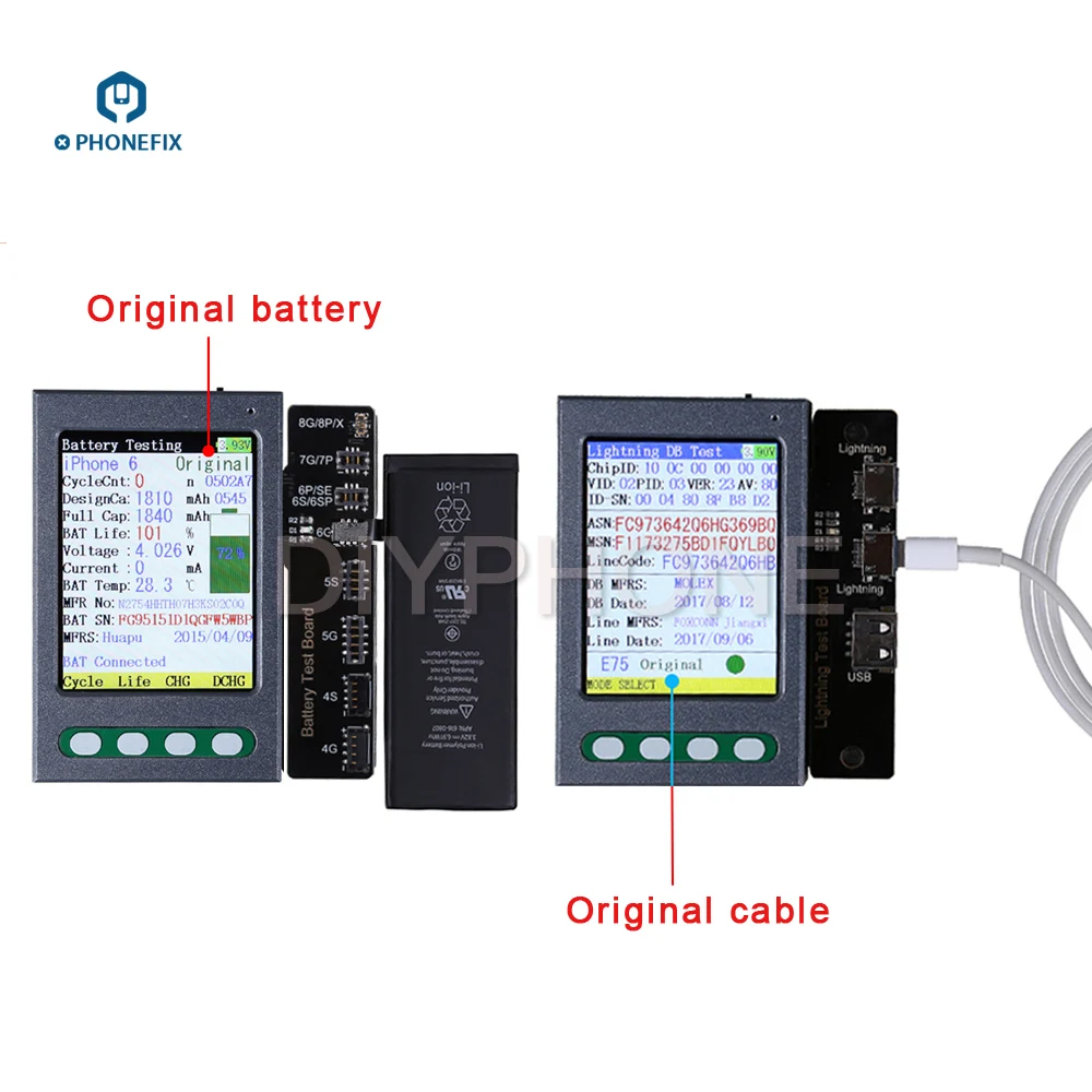PHONEFIX батарея тестер информации о батарее тест инструмент один ключ Ясный цикл