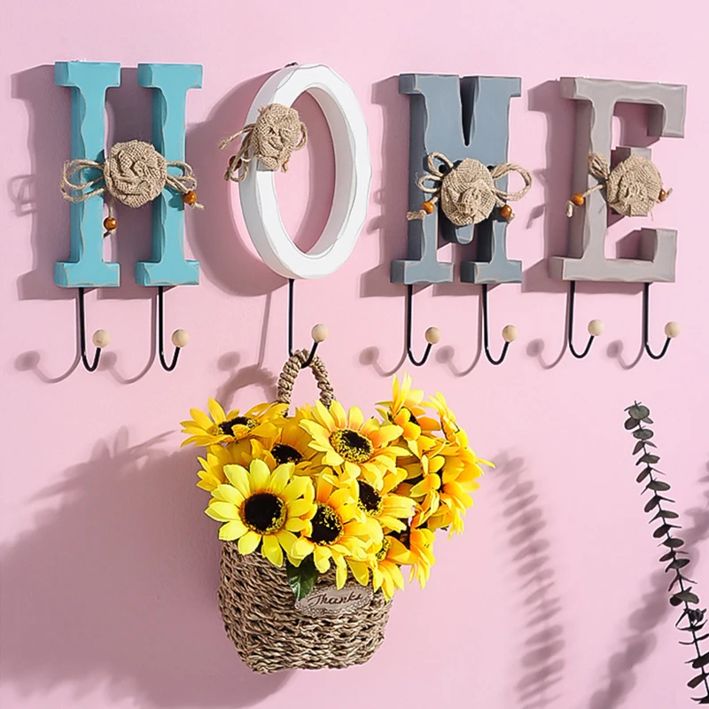 

American Creative Key Wall Hanging Coat Hook Door Rack Hanger LOVE English Alphabet Modern Home Wall Decoration Bag Wall Hook