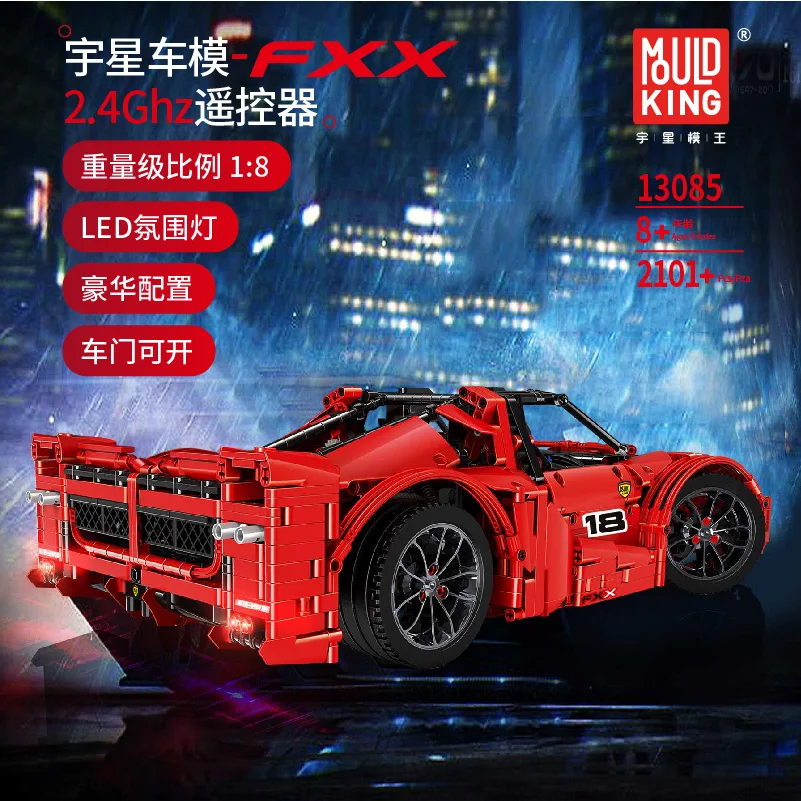 Technic Series MOC Ferrarid Enzo F40 RC автомобиль совместим с Lepined Bricks модель комплект