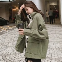 2020 spring and autumn new korean version of the wild loose student jacket tooling jacket harajuku style ins jacket female