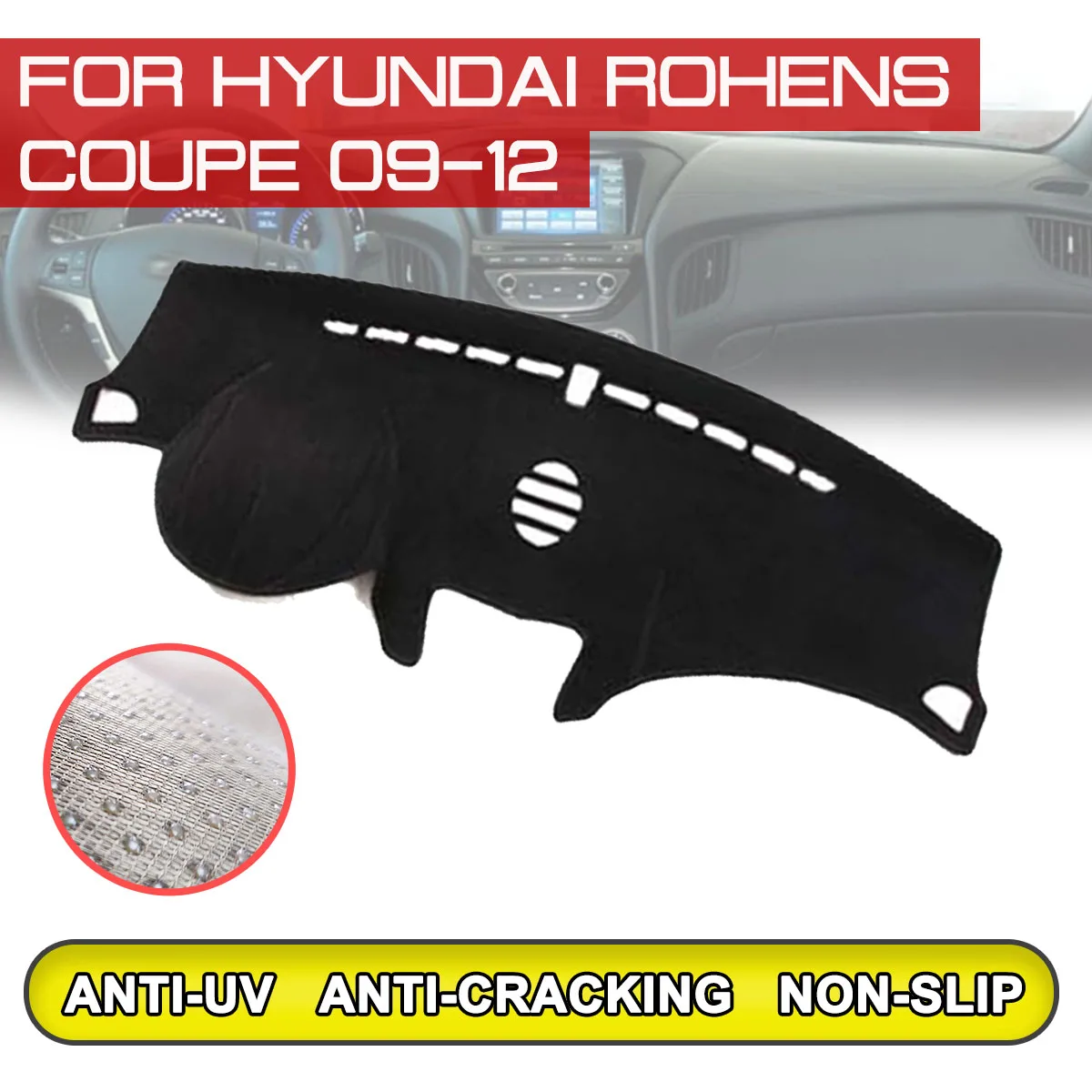 Фото Для Hyundai Rohens Coupe 2009 2010 2011 2012 коврик для приборной панели автомобиля противогрязный