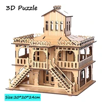 3d wooden puzzle model toys jigsaw house diy toys laser cutting diy handmade mechanical for children
