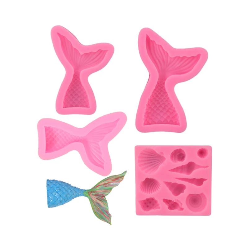 В форме рыбьего хвоста раковину выпечка украшения одеяло хвост русалки для торта