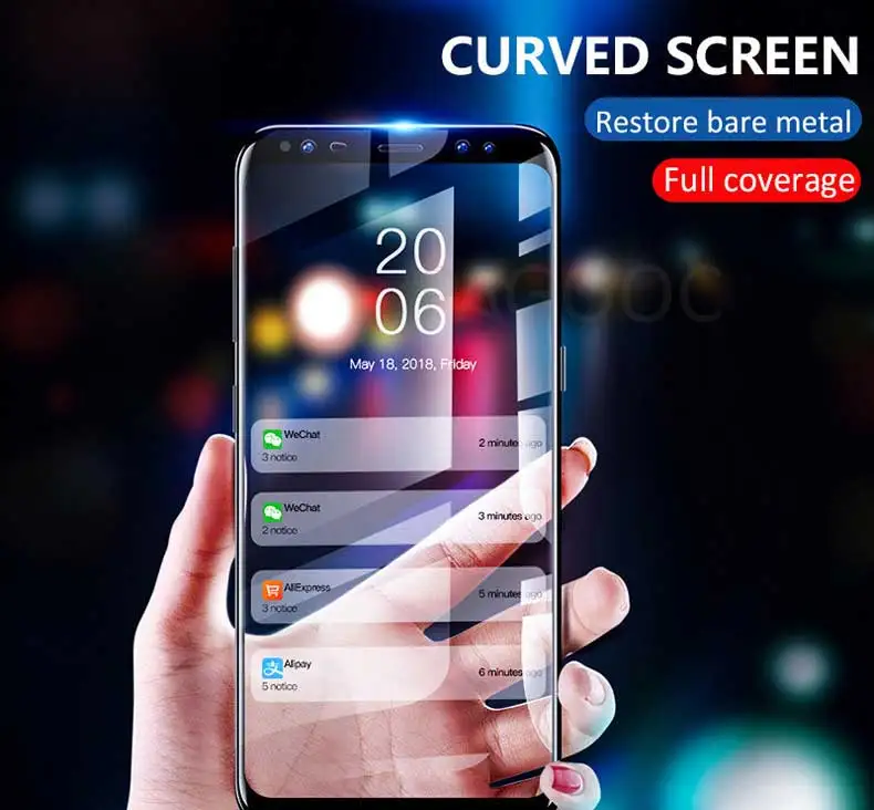 100D полностью изогнутое закаленное стекло для samsung Galaxy S9 S8 Plus Note 9 8 Защитная пленка для экрана samsung S7 S6 Edge S9